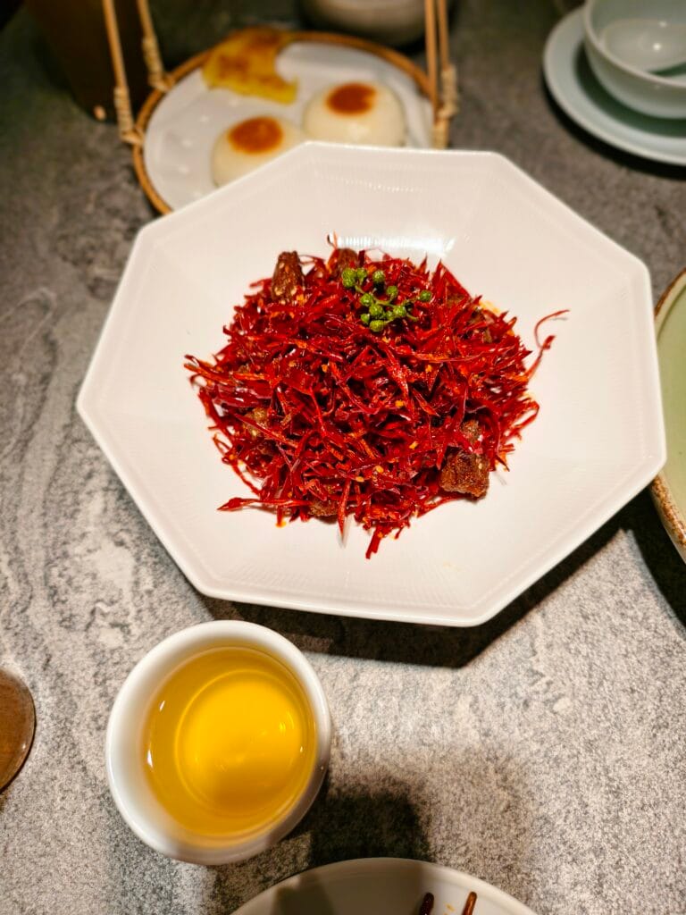 1-star michelin in Chengdu, shredded beef