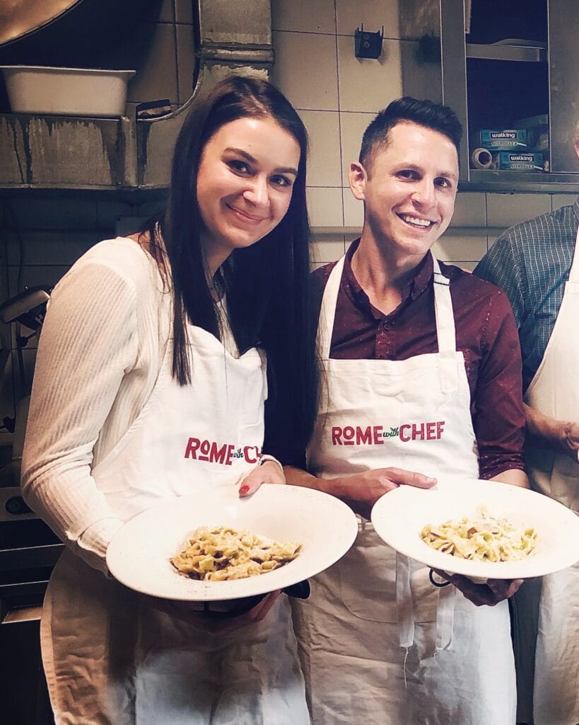 Pasta carbonara making class in Rome, Italy