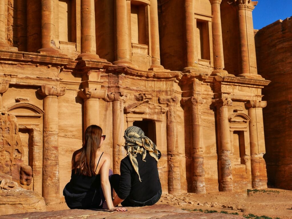 Scoot and Z photo spot at the Petra Monastary