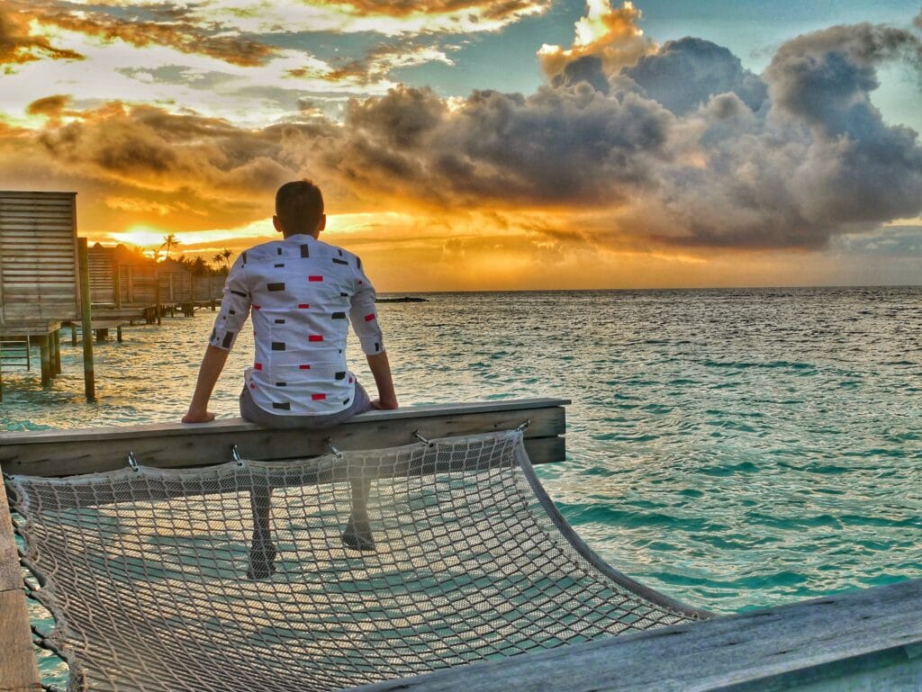 Best hotel in the Maldives hammock sunset