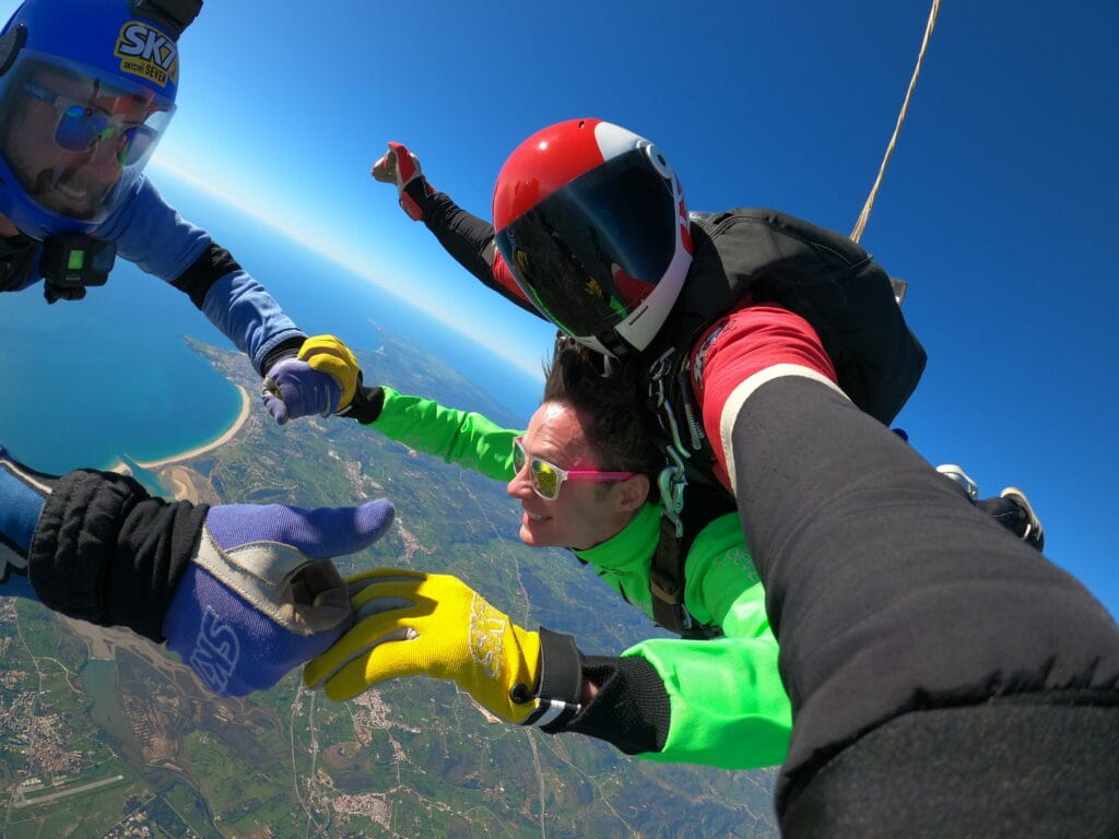Freefall at 120mph during tandem skydive in Algarve Portugal