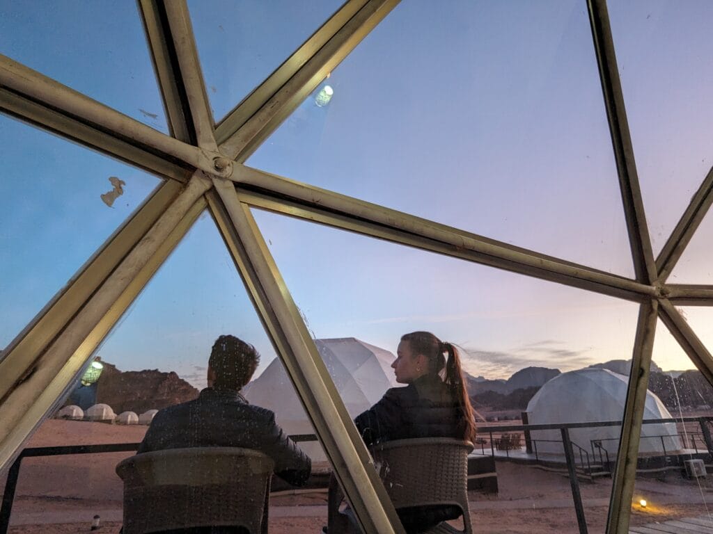 Wadi rum bubble tent, also called martian tent